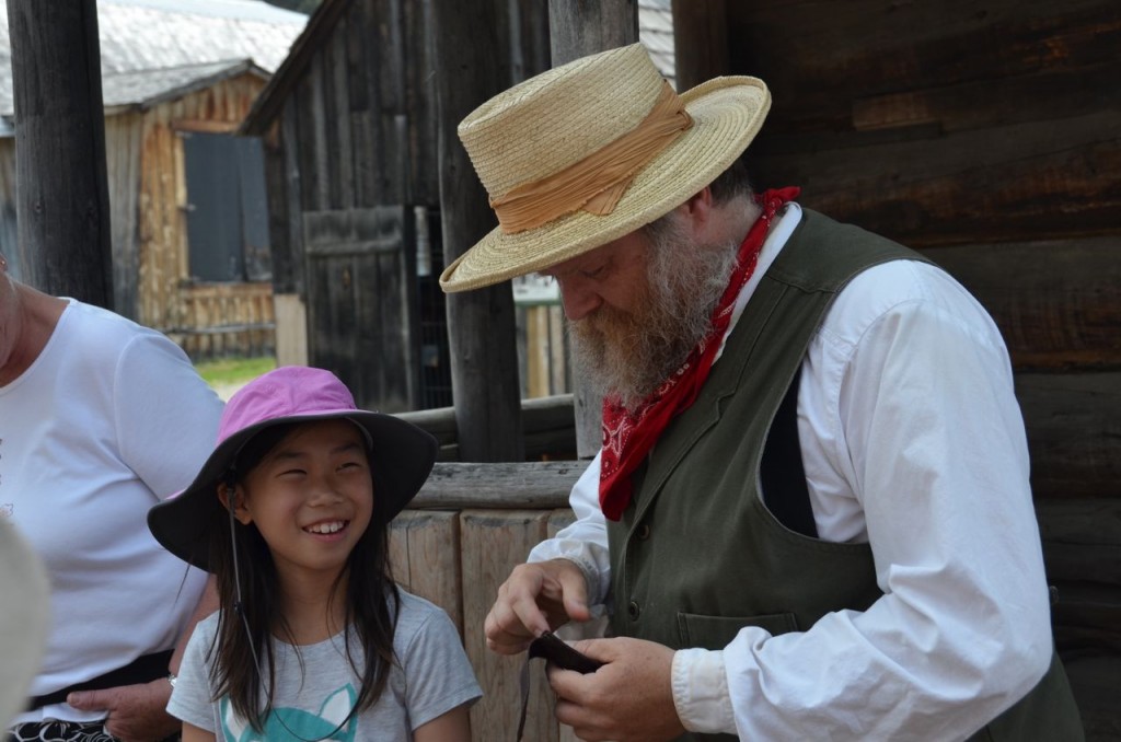 Caroline with "Billy Barker", which Barkerville was named after him 